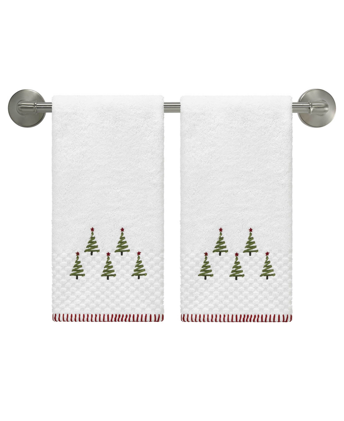 Avanti Ribbon Tree Cotton 2-pc. Hand Towel Set, 28" X 16 In White
