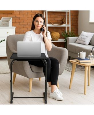 2-Pack Folding TV Tray Table Set Mobile Laptop Desk with Adjustable Height & Angles