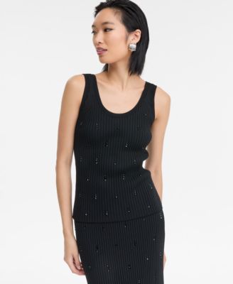I.N.C. International Concept Women's Embellished Sweater Tank Top, Macy's Exclusive