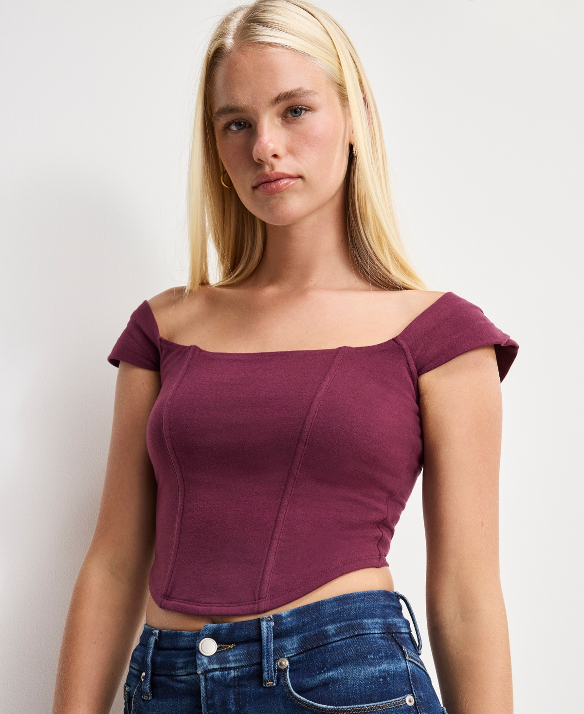 Good American Women's Dolly Joleans Cropped Corset Top, Regular & Plus