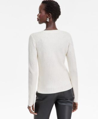 Women's Rhinestone Rib Sweater, Macy's Exclusive