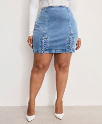 Women's Dolly Joleans Lace-Up Mini Skirt, Regular And Plus Size