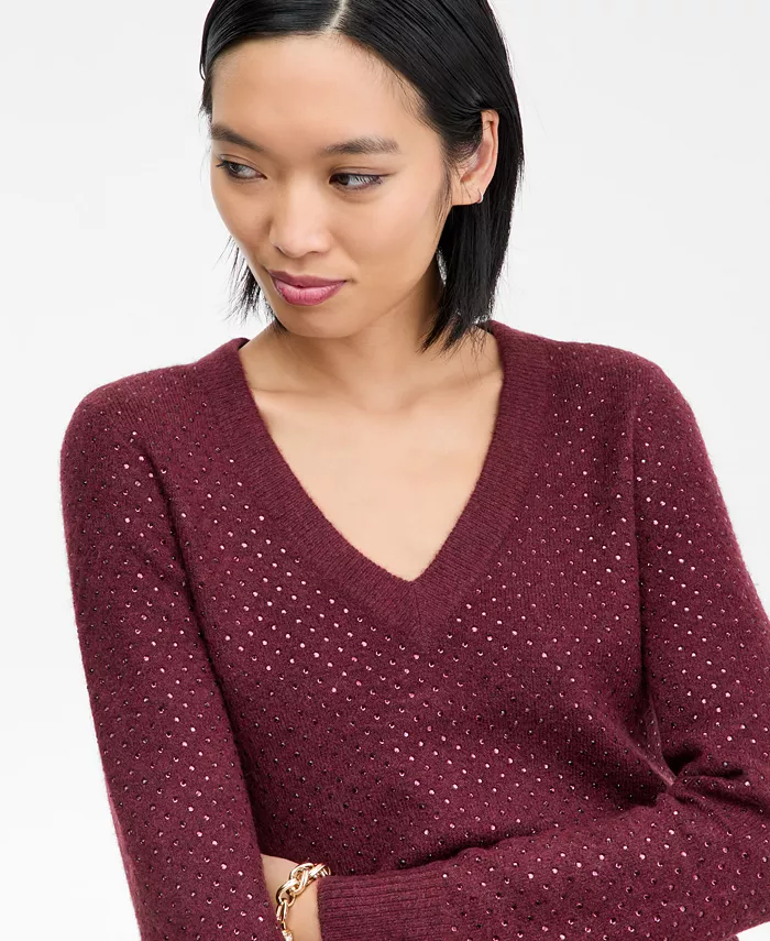 Women's Rhinestone Embellished Sweater - thumbnail 4