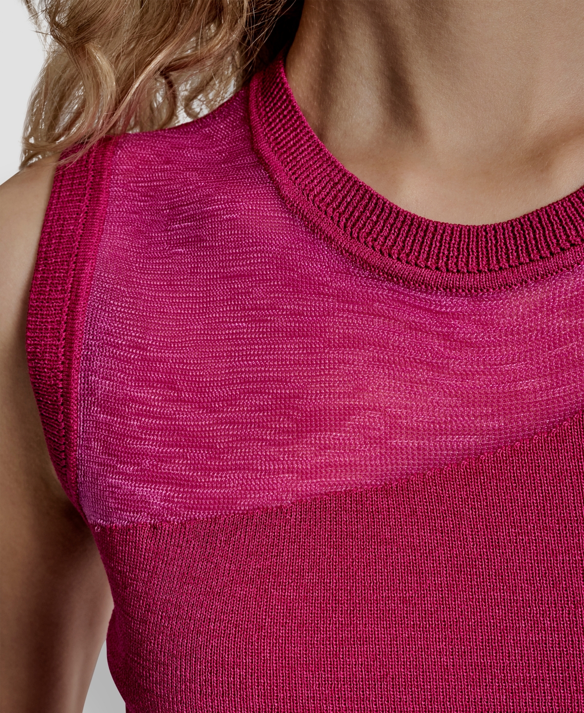 Dkny Women's Asymmetric Sheer Panel Sleeveless Sweater