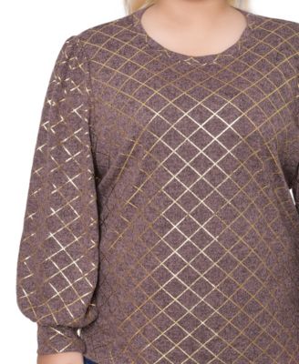 Plus Size Bishop Sleeve Pullover Top