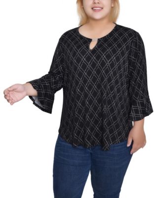 Plus Size 3/4 Bell Sleeve Top