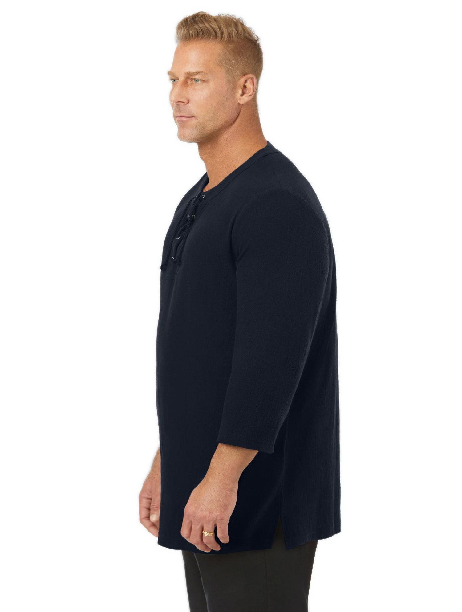 Men's Gauze Lace-Up Shirt