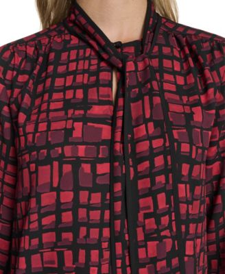 Women's Tie-Front Printed Blouse