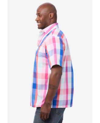 Big & Tall Wrinkle-Resistant Short Sleeve Button Down, Printed