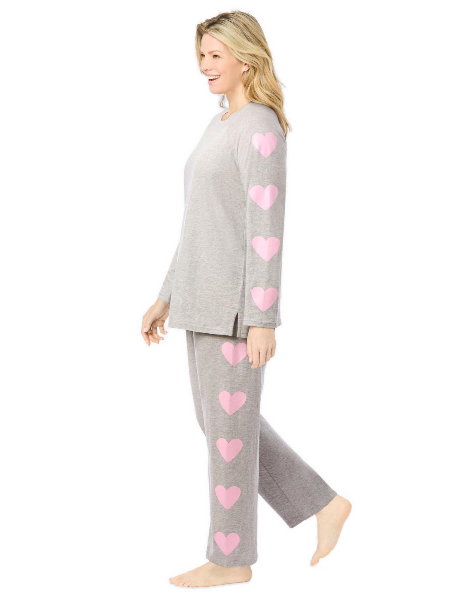 Plus Size Dreams and Co. Side Print Pajama Set