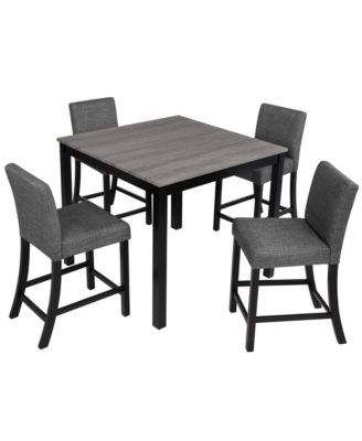 5 Piece Counter Height Table Set with 4 Chairs for Kitchen or Dining Room