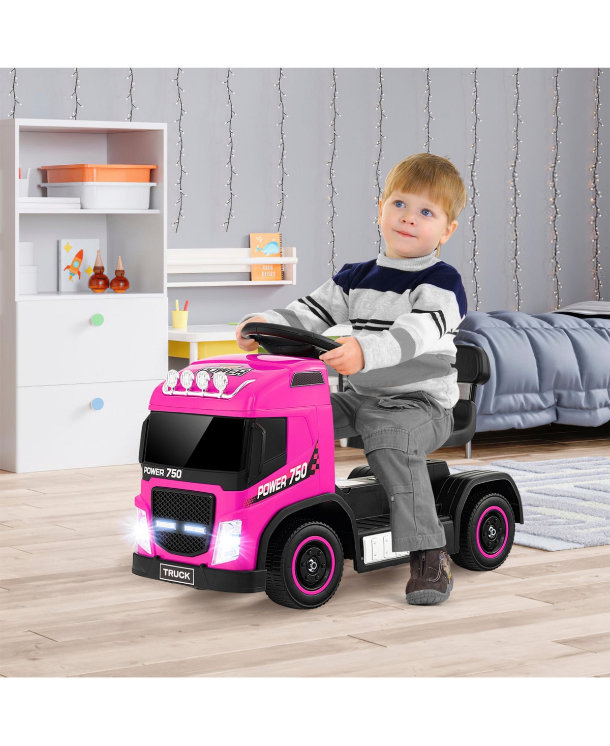 6V Kids Electric Ride-on Truck with Height Adjustable Seat