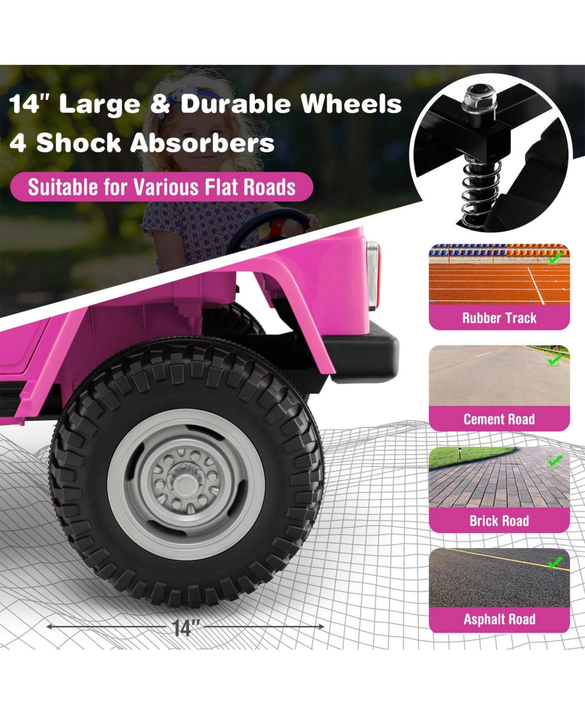 12V 2-Seat Licensed Kids Ride On Toyota FJ40 Car with 2.4G Remote Control