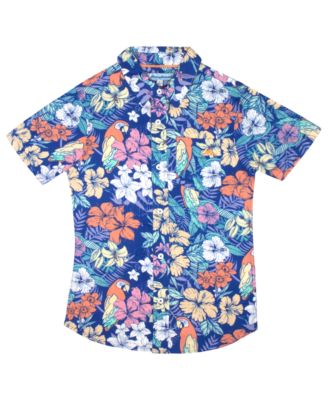 Tommy Bahama Boys Classic Woven Button Down Shirt - Blue floral