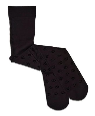 Girls Opaque "Overlapped Heart" Flocked Tights