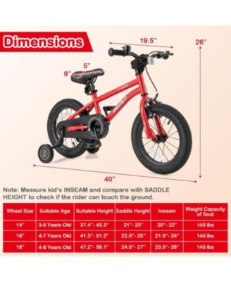 14-Inch Kids Bike with Handbrake, Coaster Brake & Bell