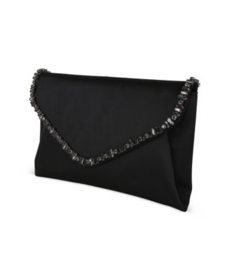 Woman's Mika Elegant Satin Envelope with Crystal Necklace