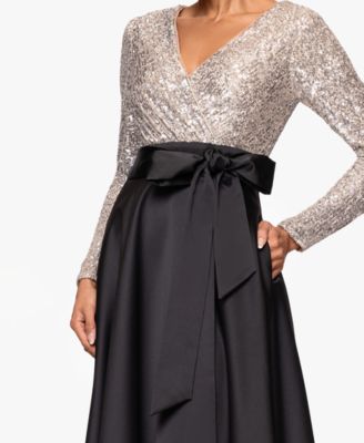 Women's Sequinned Long Sleeve Ballgown Dress