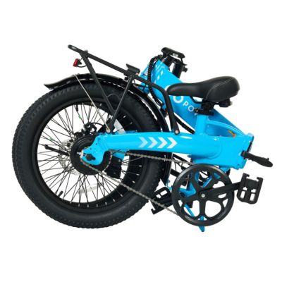 GoVolt Folding Electric Bike for Adults | 20" Tires | 500W Motor | 45+ Mile Range | 20mph Top Speed | Class 1 & 2 eBike | Blue