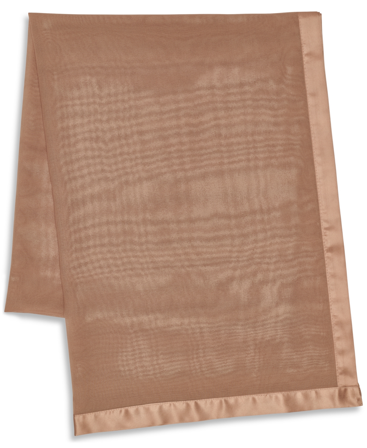 Calvin Klein Elegant Satin-trim Chiffon Evening Wrap In Brown