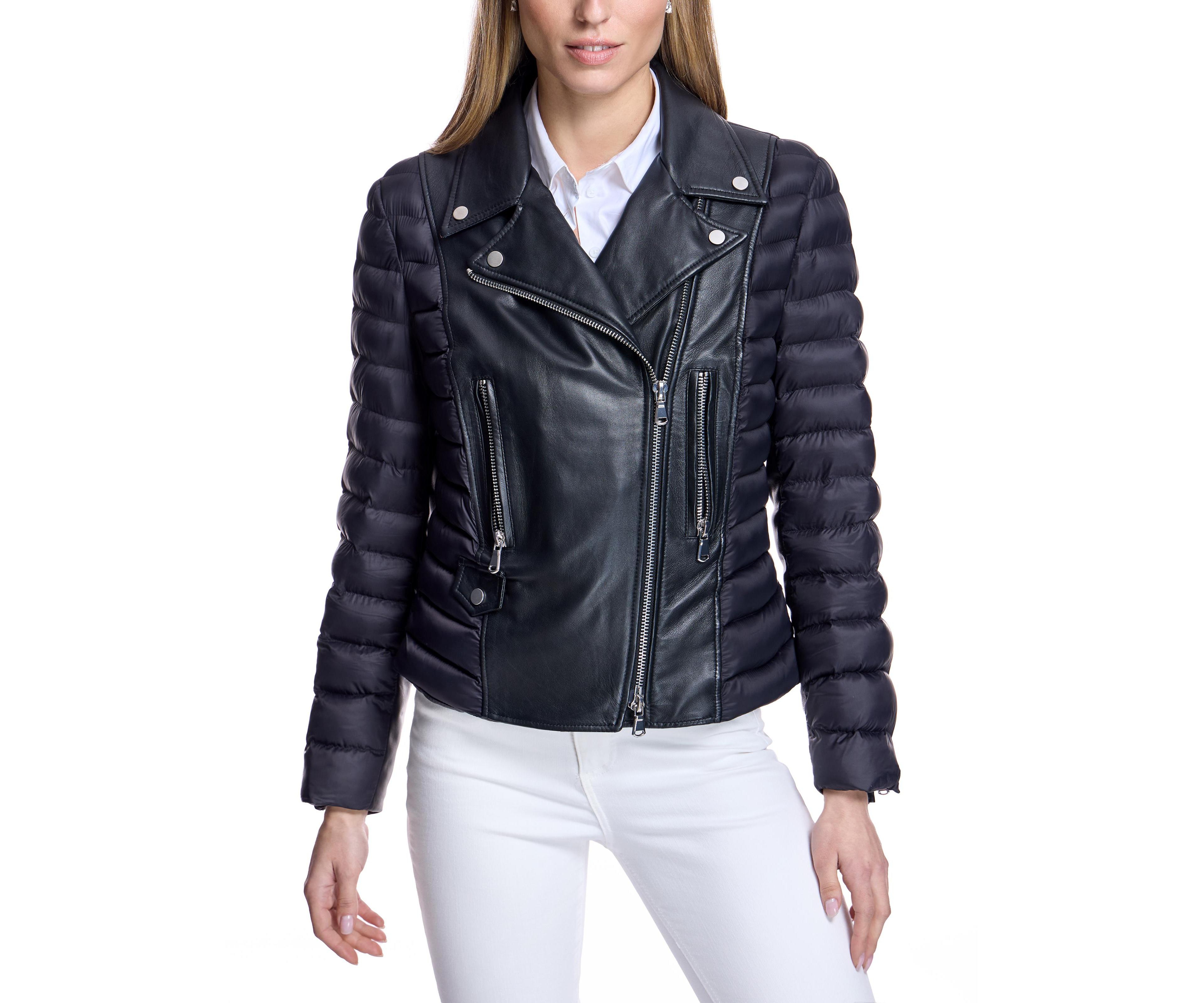 Julia & Stella by Maximilian Women's Leather Puffer Jacket