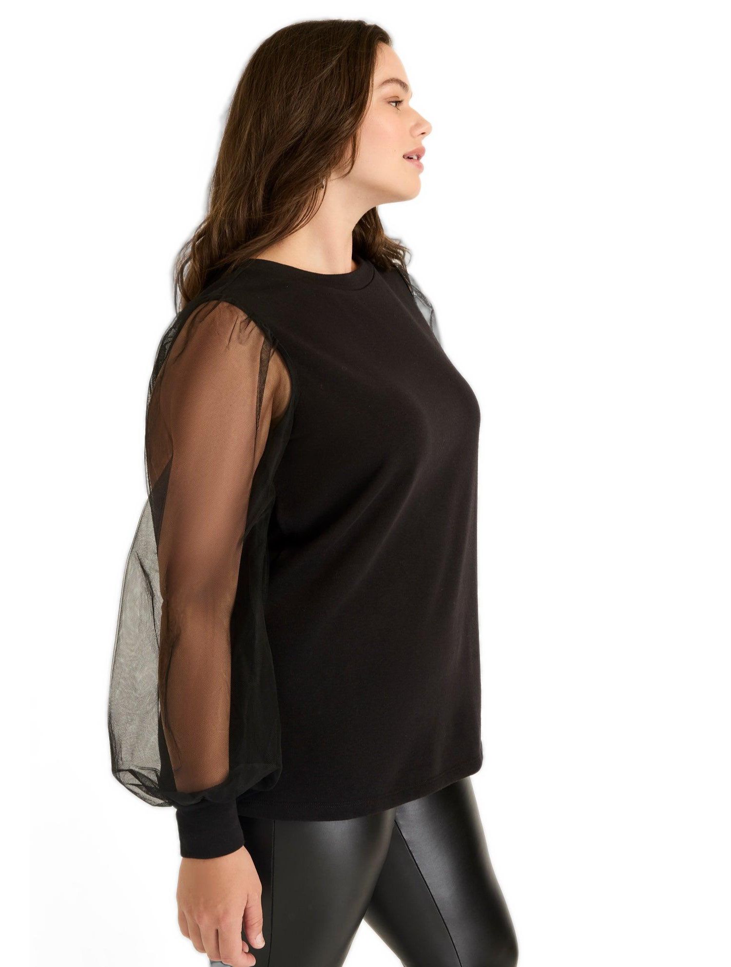 Women's Puff-Sleeve French Terry Sweatshirt