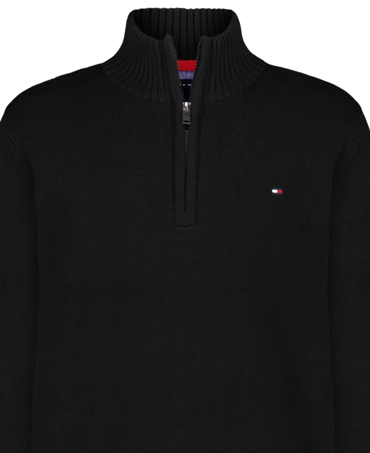 Tommy Hilfiger Boys 8-20 Quarter-zip Sweater In Black