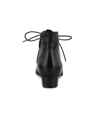 Heroic Colorblock Leather Bootie with Brogue Detailing and Inside Zipper