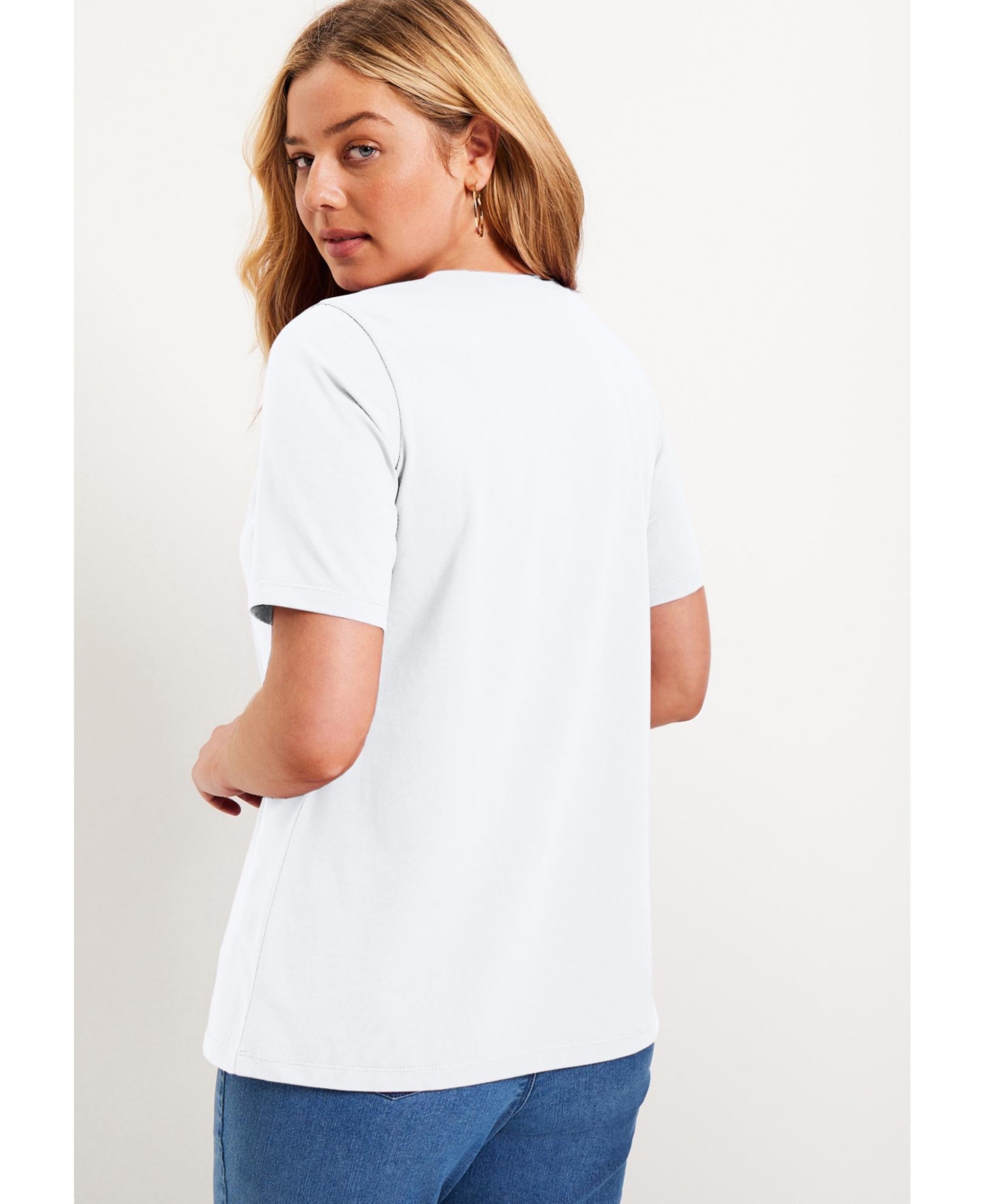 June + Vie Women's Short-Sleeve Crewneck One Only Tee
