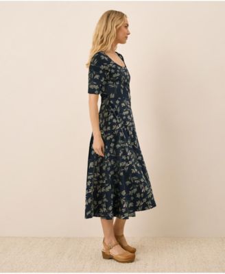 Women's Fit & Flare Scoop Midi Dress