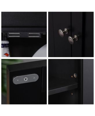 Wooden Kitchen Storage Cabinet with Adjustable Shelves for Dining Room and Pantry