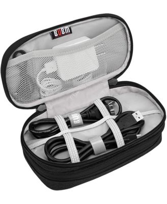 Black Travel Case for PS Vita & PSP - Double Compartment Protective Organizer Bag for PSV, Handheld Consoles & Accessories