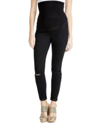 Jessica Simpson - Distressed Maternity Skinny Jeans, Black Wash