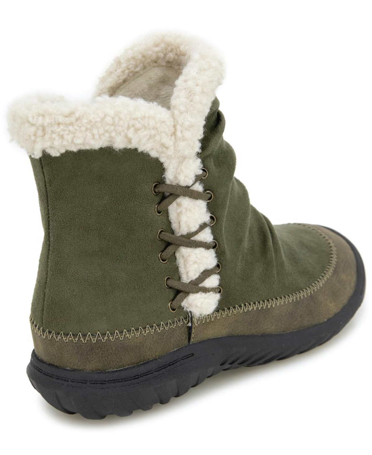 Jbu Women's Briar Cozy Casual Platform Booties In Green