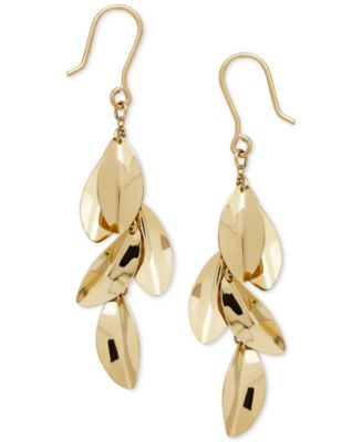 Macy's Shaky Leaf Drop Earrings in 14k Gold - Earrings - Jewelry ...