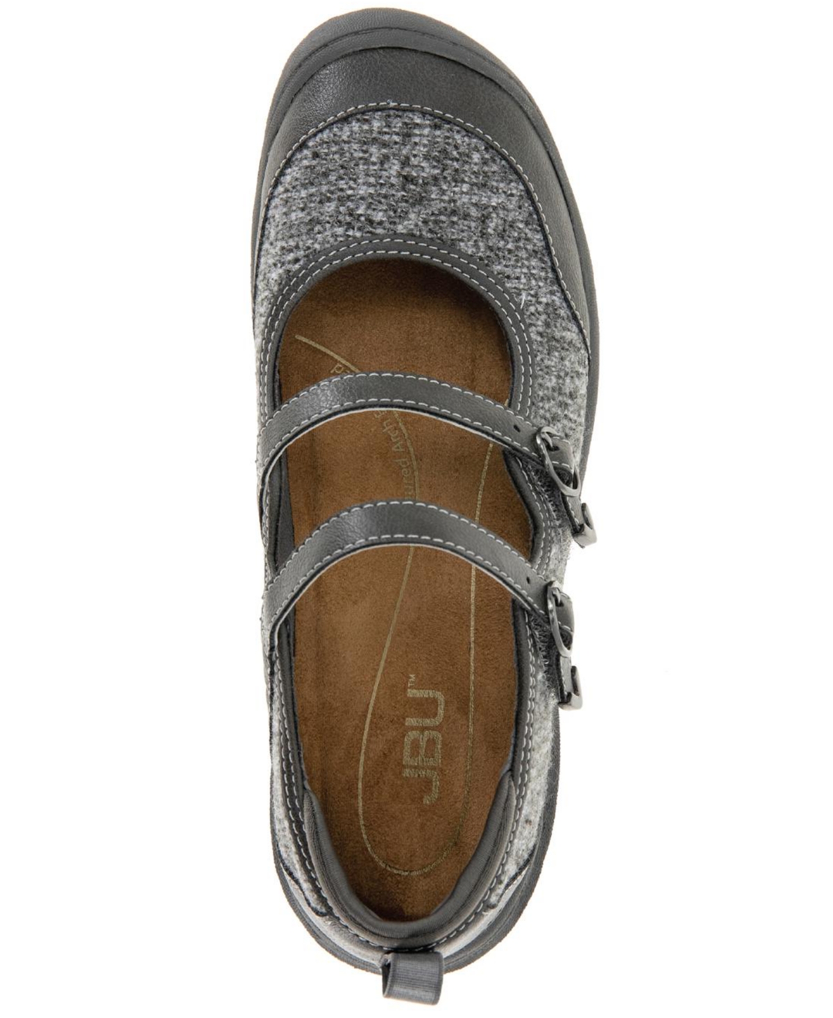 Jbu Women's Nina Slip On Mary-jane Flats In Gray