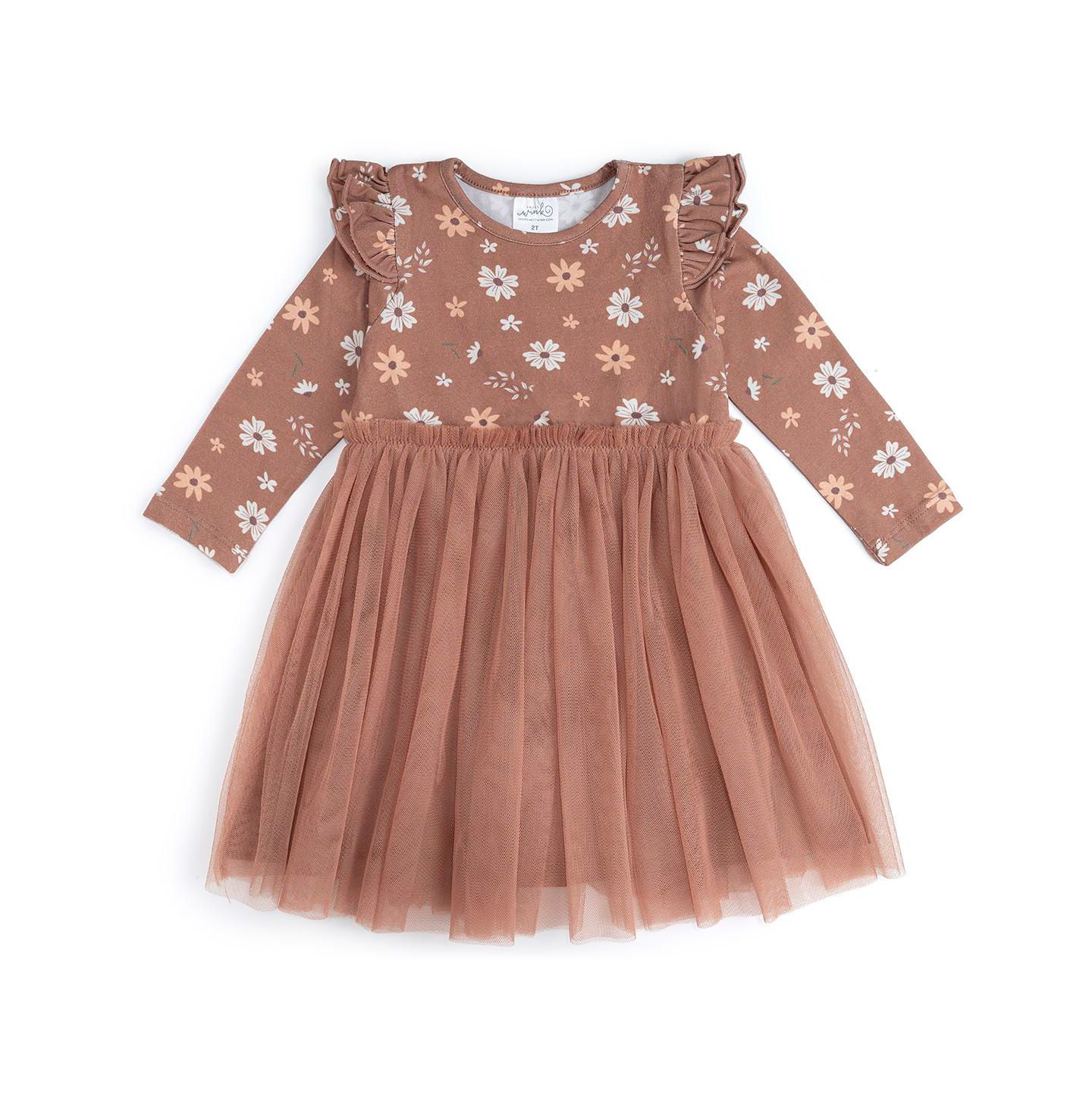 Платье Sweet Wink Ditsy Fall Floral Long Sleeve Tutu Dress для девочек, цвет: Разноцветный — фото 1