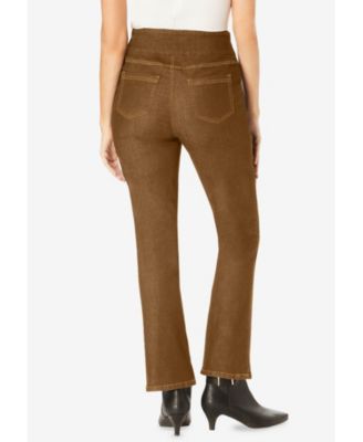 Women's Within Flex-Fit Pull-On Bootcut Gap-Free Stretch Denim Jeans