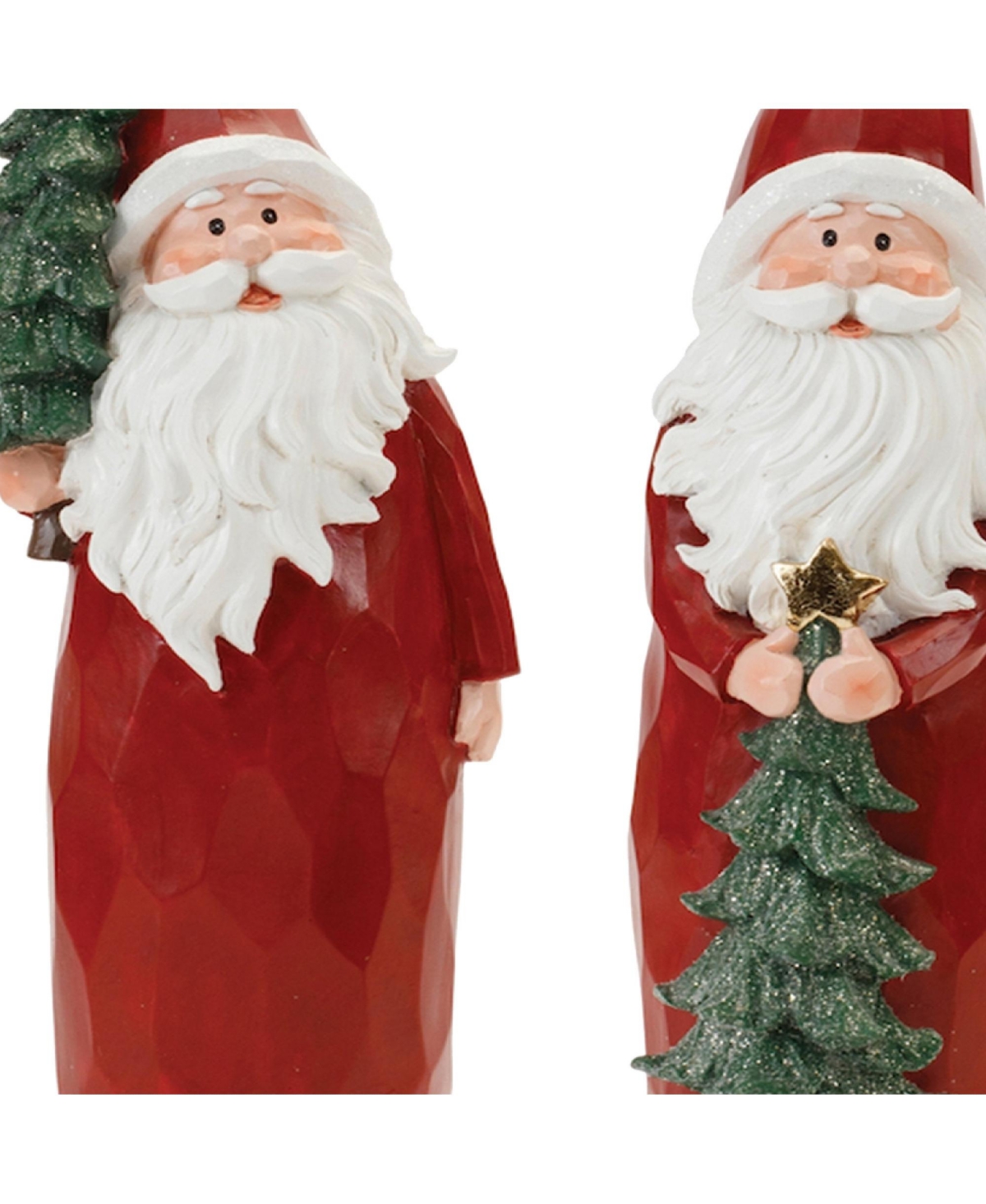 Set of 2 Santa Figurines – Festive Holiday Decor for Home and Garden