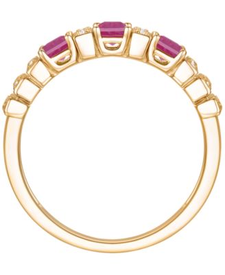 Gemstone and Diamond Ring (1/6 ct. t.w.) in 14K White Gold and (also in 14K Gold)