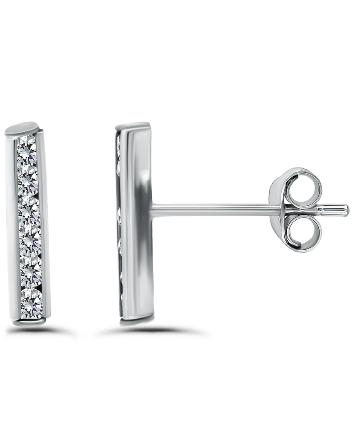 Giani Bernini Cubic Zirconia Set Bar Post Earrings (5/8 Ct. T.w.) In 18k Gold Over Sterling Silver, Macy's Exclusi In Metallic