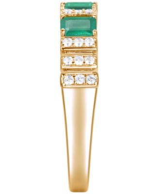 Gemstone and Diamond Ring (1/6 ct. t.w.) in 14K White Gold and (also in 14K Gold)