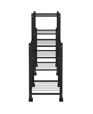 Flower Stand Black Iron Medium Rollable Flower Stand