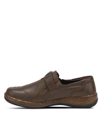 Smolqua Leather Loafer with Adjustable Strap and Cushioned Insole