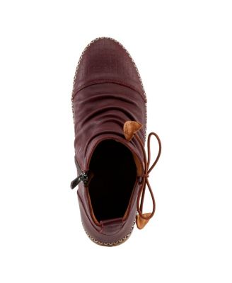 Pomeroy Leather Booties with Basketweave Toe and Lightweight Flexible Sole