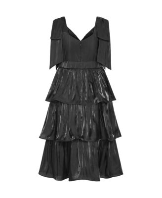 Women's Black Ruffle Midi Dresses | Macy's