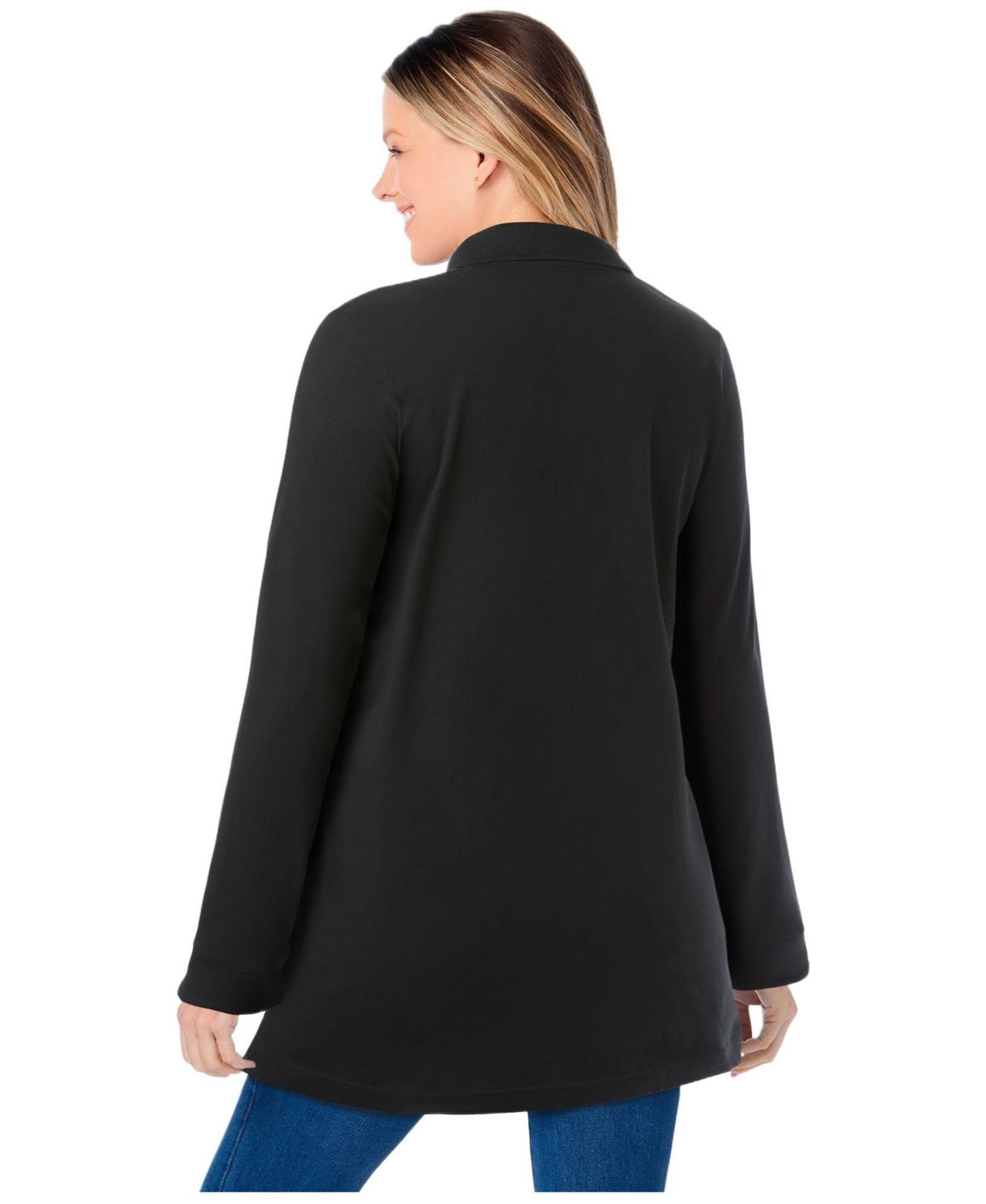 Women's Plus Size Long-Sleeve Polo Shirt
