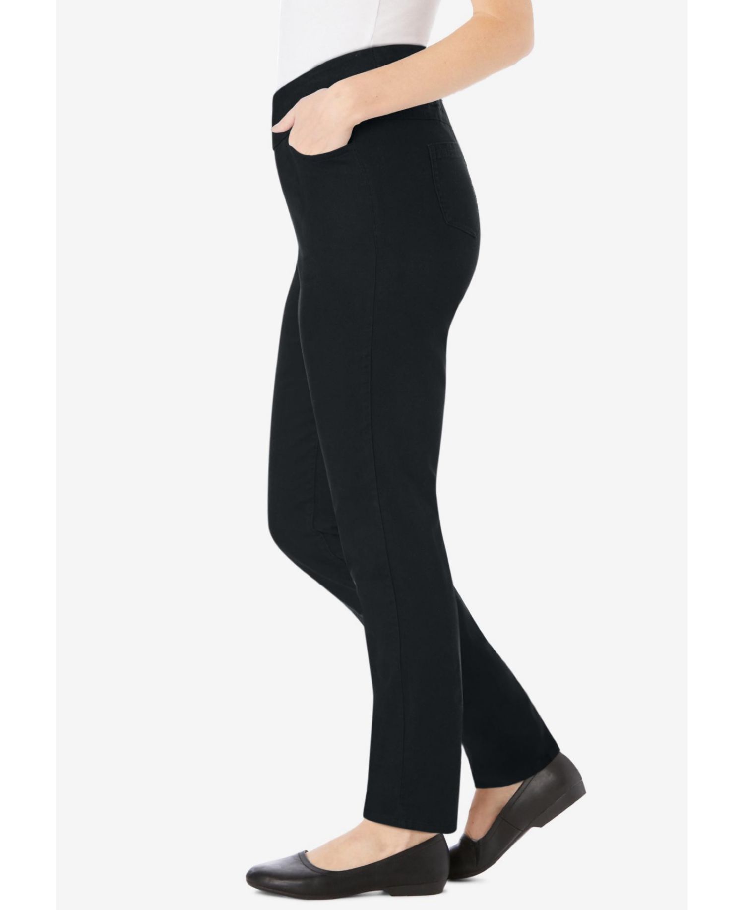 Women's Within Tall Flex-Fit Pull-On Straight-Leg Gap-Free Stretch Denim Jeans.