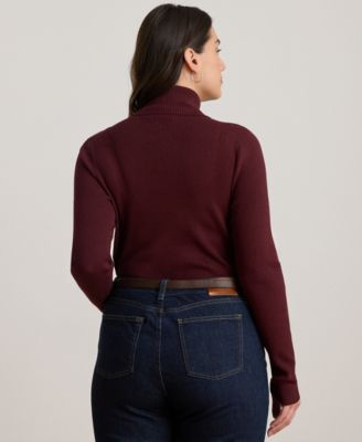 Plus-Size Ribbed Turtleneck Sweater