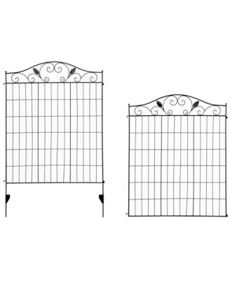 Backyard Garden Decorative Fencing with 4 Panels and Steel Wire Frame